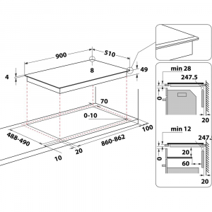 Whirlpool WT 1090 BA elektromos főzőlap